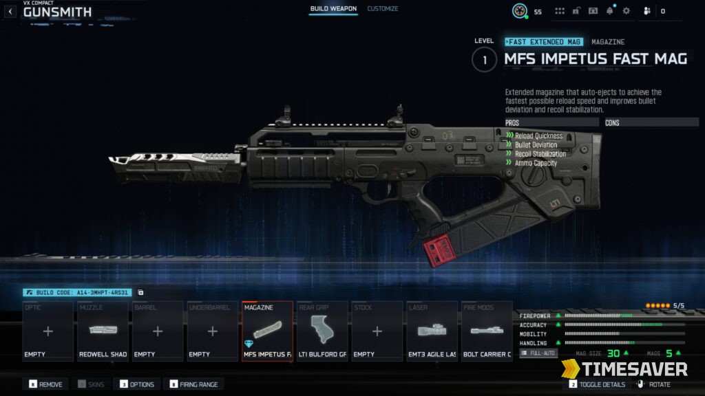 Black Ops 7 VX Compact assault rifle in the Gunsmith, Season 4