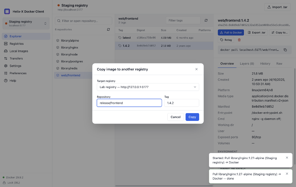 Copy image to another registry