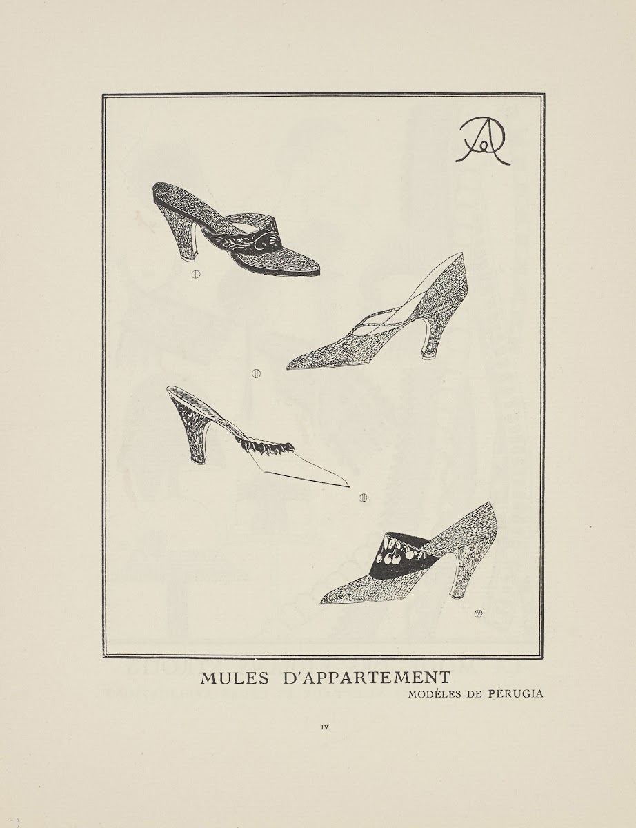 Mules dappartement modèles de Pérugia 1923