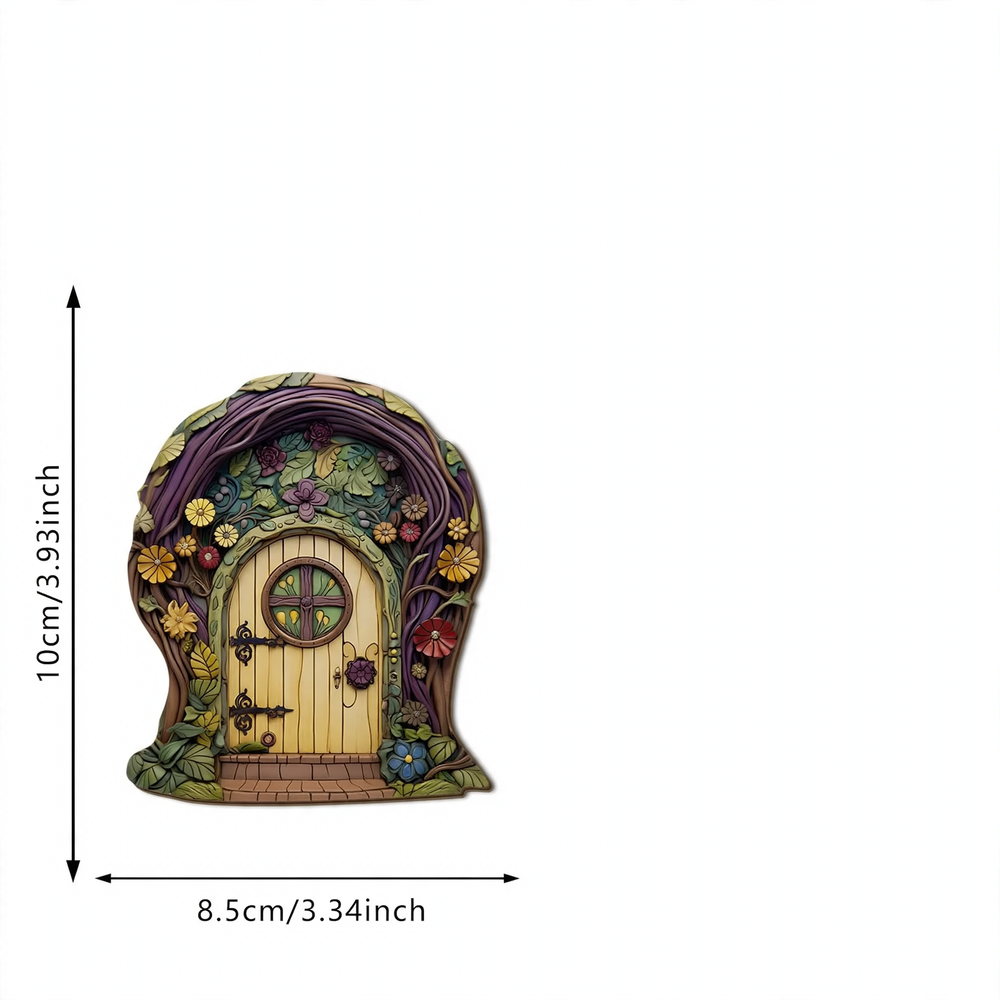 Decorative miniature wooden fairy door for plants and gardens