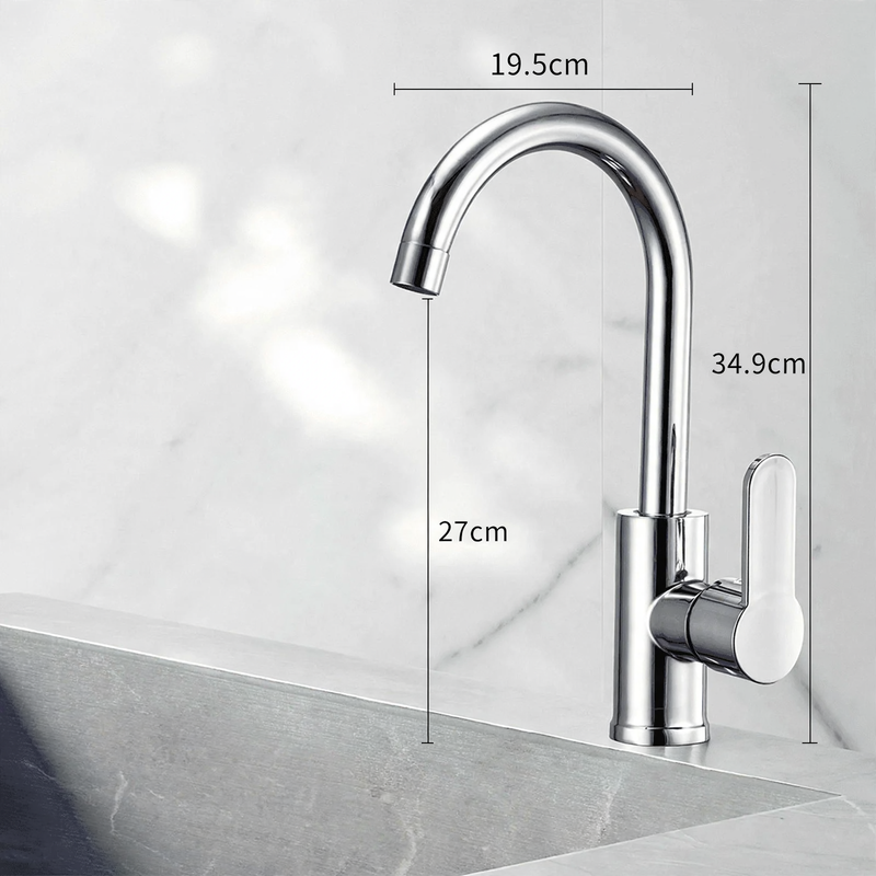 Brass kitchen faucet with full copper valve