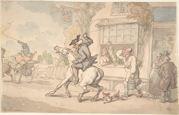 Dr Syntax with a Balky Horse Before an Inn 18th19th century