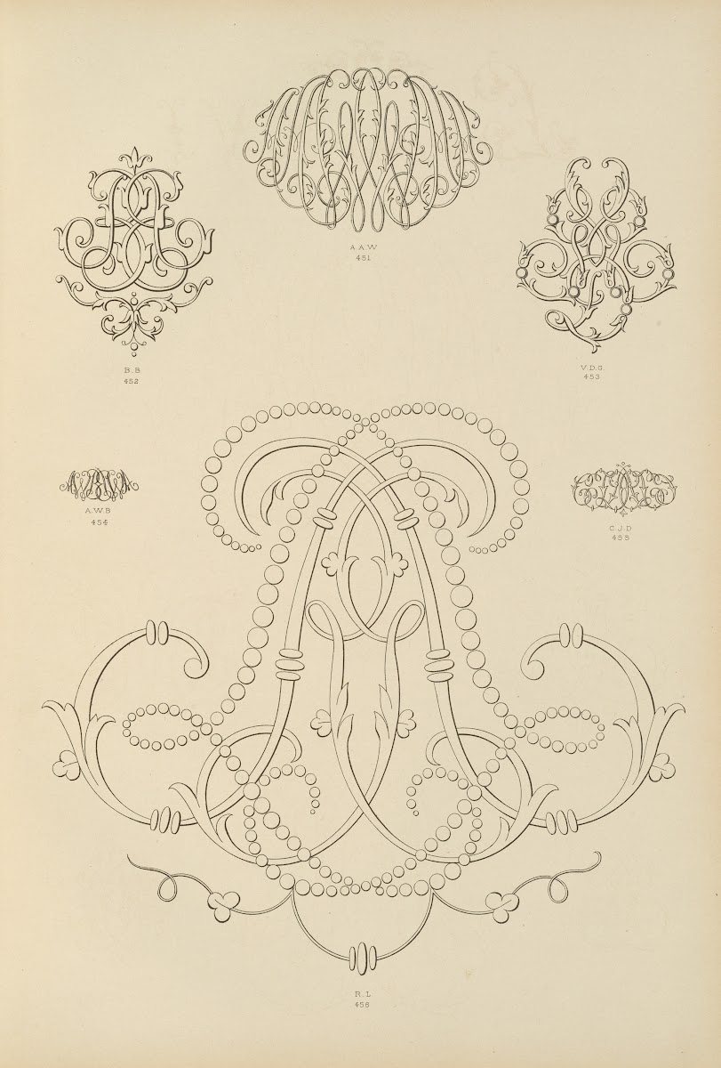 Album de chiffres  monogrammes couronnes de noblesse francaises et etrangeres Pl