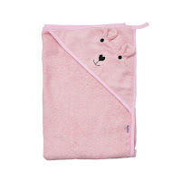 Дитячий рушник Twins Bear 100x100 рожевий