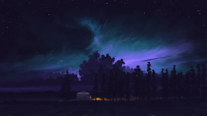 Digital Painting, Night, Sky, Artwork, Nature Full HD Wallpaper Background