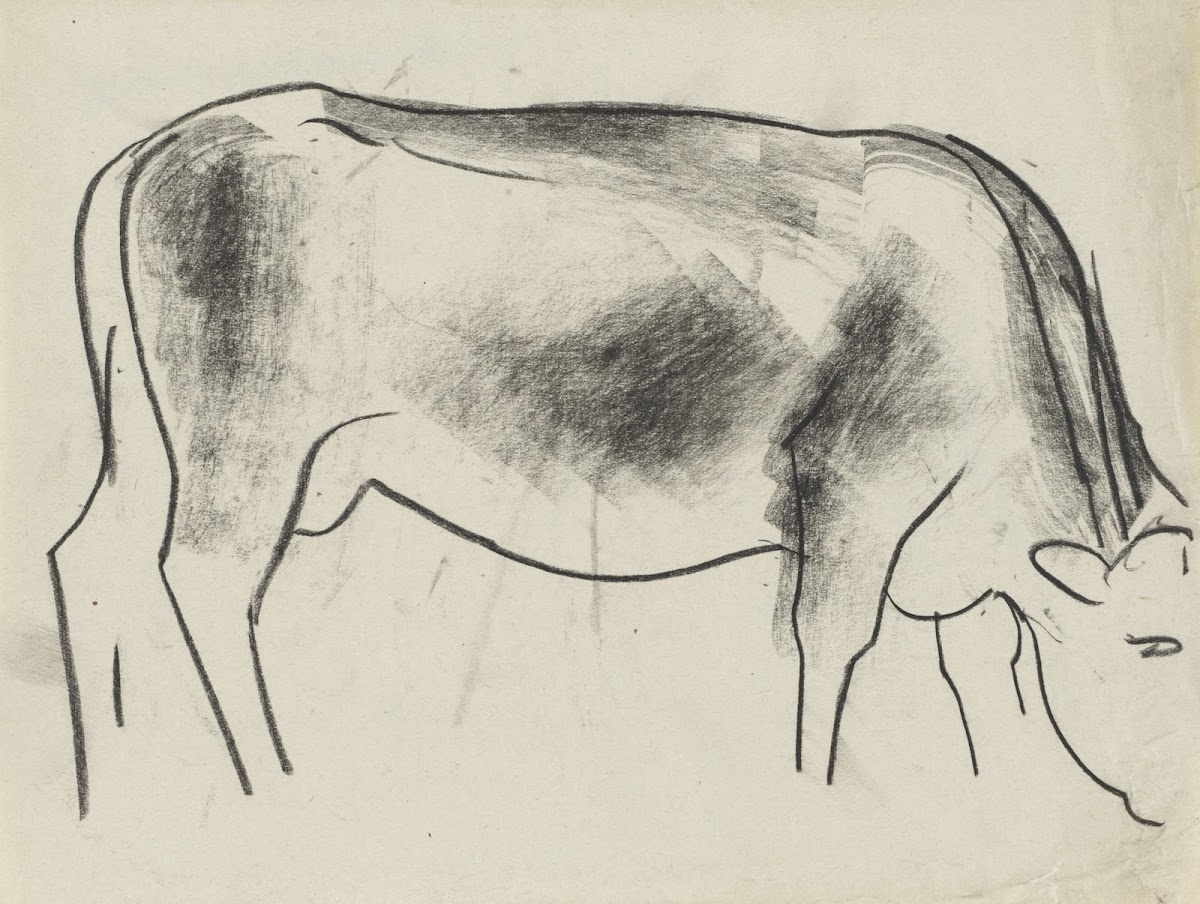 Schetsblad met koe 20th century