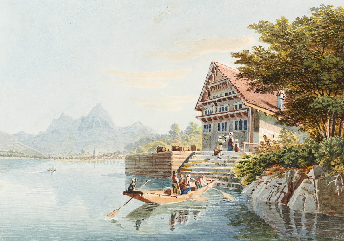 Auberge de Treib entre Bekenried et Brunnen sur le Lac des quatre Cantons 1915 1
