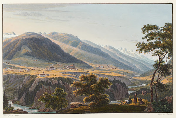 Vue du couvent de Dissentis et de ses environs prise près de la réunion de deux