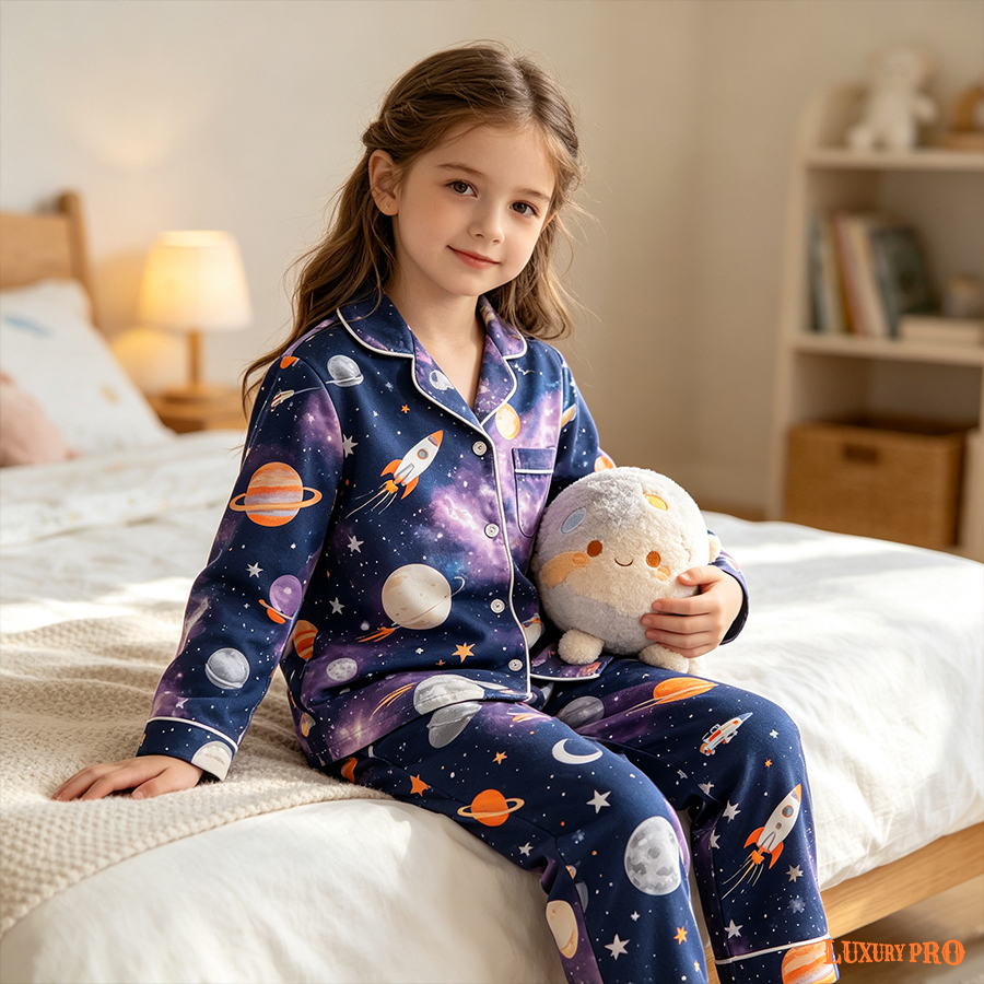 AOP LG Kids Long Sleeved Pants Pajama Set