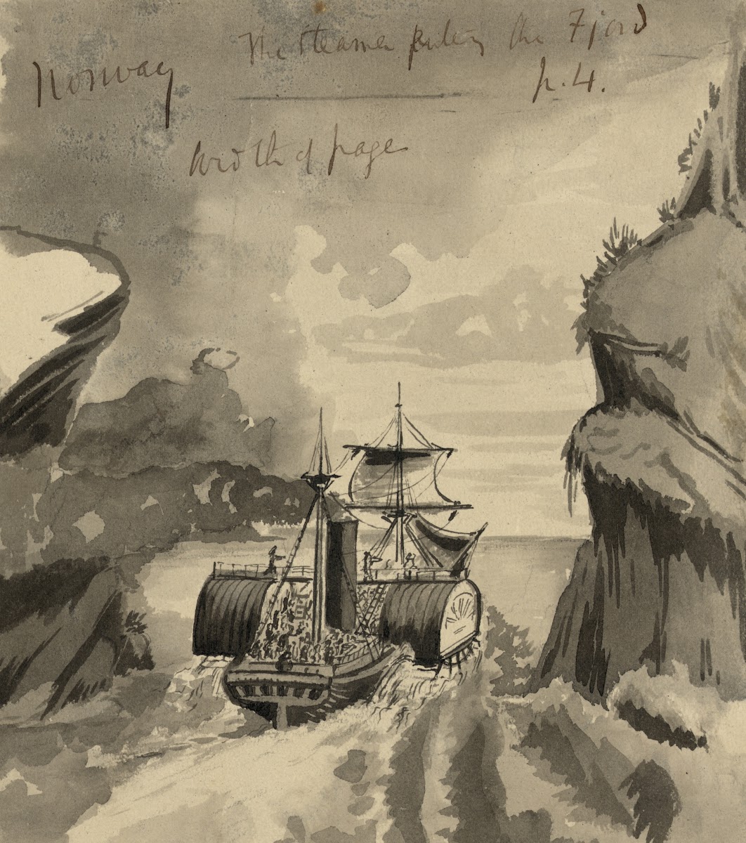 Norway the steamer parting the fjord 1856 1857