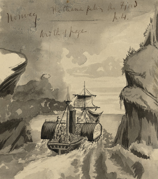 Norway the steamer parting the fjord 1856 1857