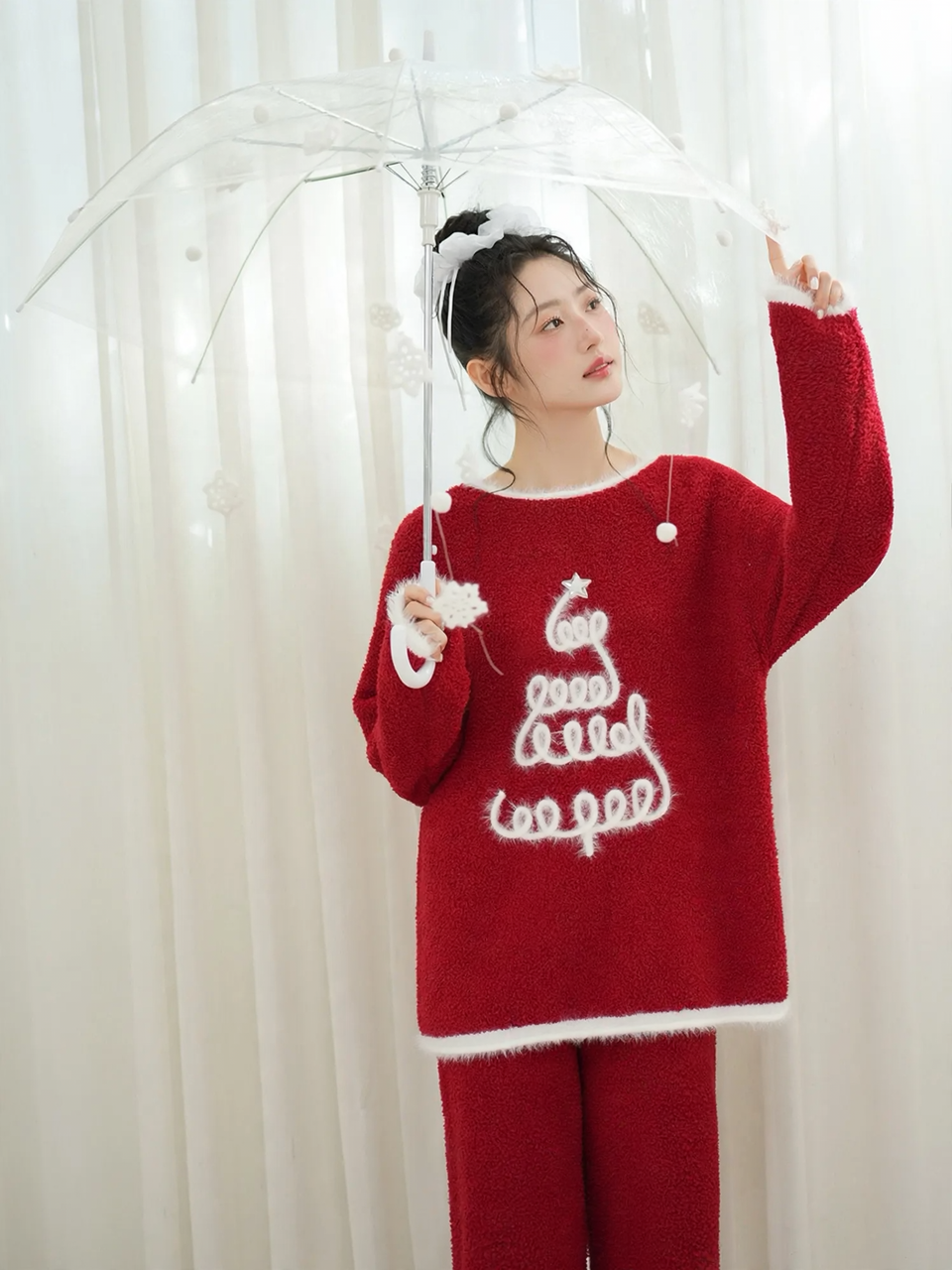 Women's fleece loungewear set, two-piece
