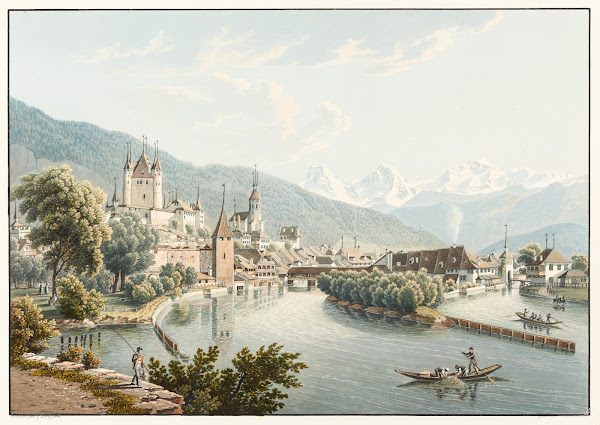 Vue du chateau et de la ville de Thoune 1915 1945
