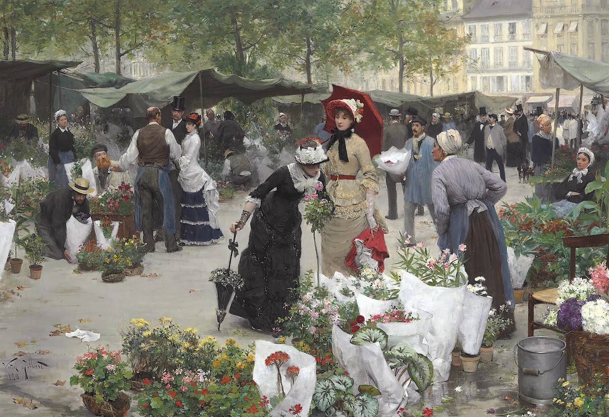 Le marché des fleurs 1880