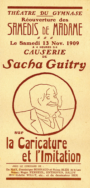 Théâtre du gymnase  Causerie de Sacha Guitry 1909