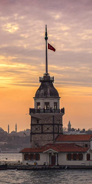 Maidens Tower, Galata Tower, Hidirlik Tower, Tower, Sea Of Marmara Full HD iPhone Wallpaper Background