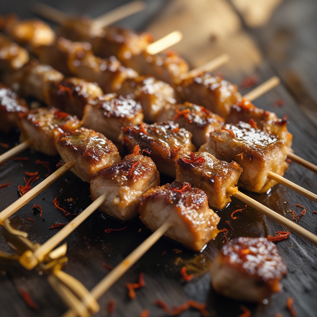 Saffron Yogurt Pork Skewers with Lemon‑Herb Couscous