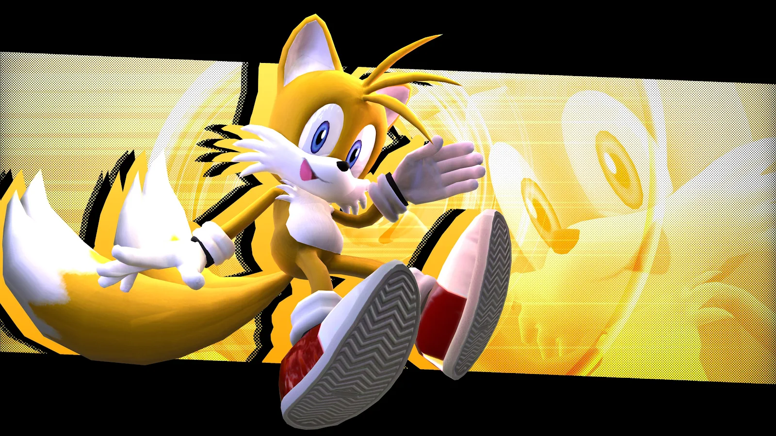 Tails Character Action Pose Render - 3D Digital Render 4K Wallpaper (3840x2160)