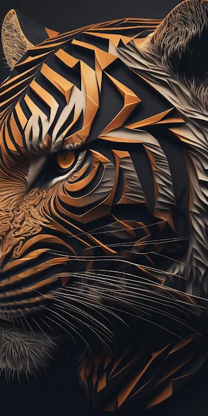 Tiger, Animals, Simple Background, Ai Art 4K Wallpaper Background