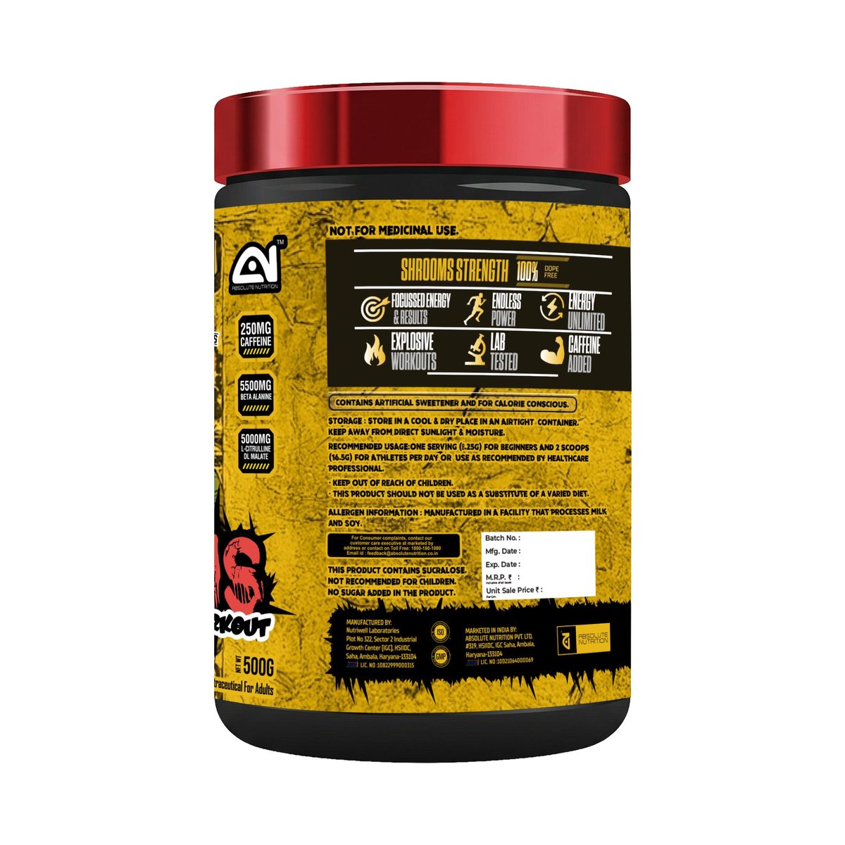 Absolute Nutrition Shrooms Pre Workout