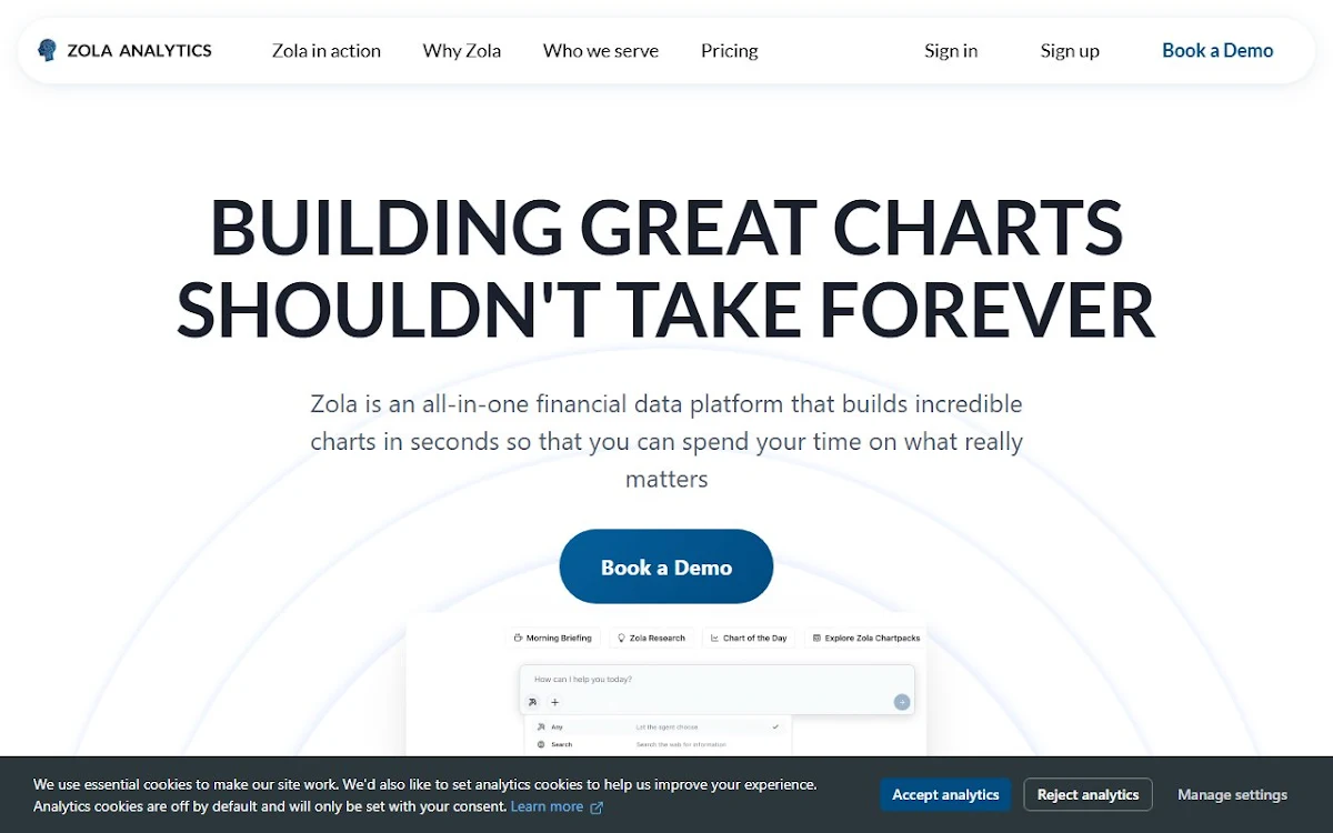 Captura de Zola Analytics