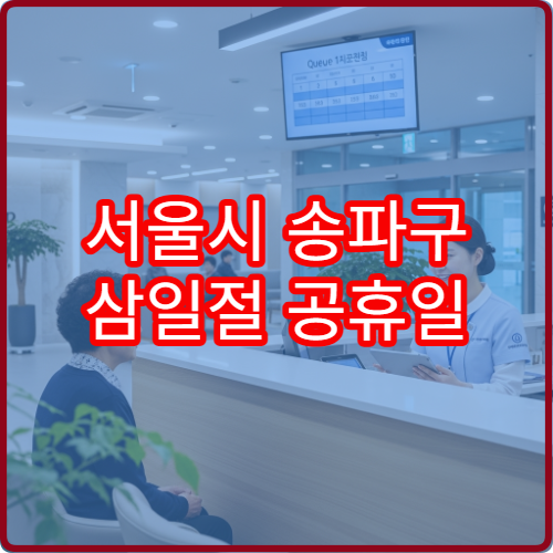 서울시 송파구 삼일절 공휴일 대체공휴일 문 여는 약국 어디? 연휴 당번약국 영업시간·처방전 조제 가능 여부 안내