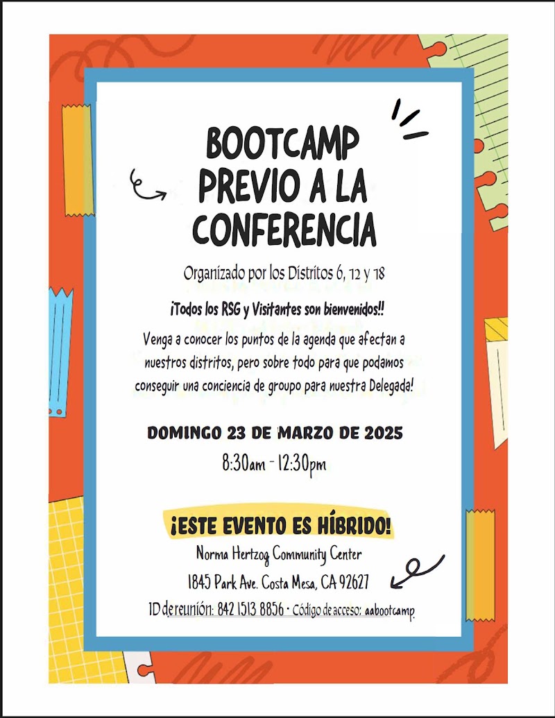 Flyer: Bootcamp Previo A La Conferencia – D6,18,12