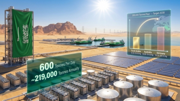 Ả Rập Xê út đặt mục tiêu dẫn đầu thị trường xuất khẩu hydro xanh toàn cầu