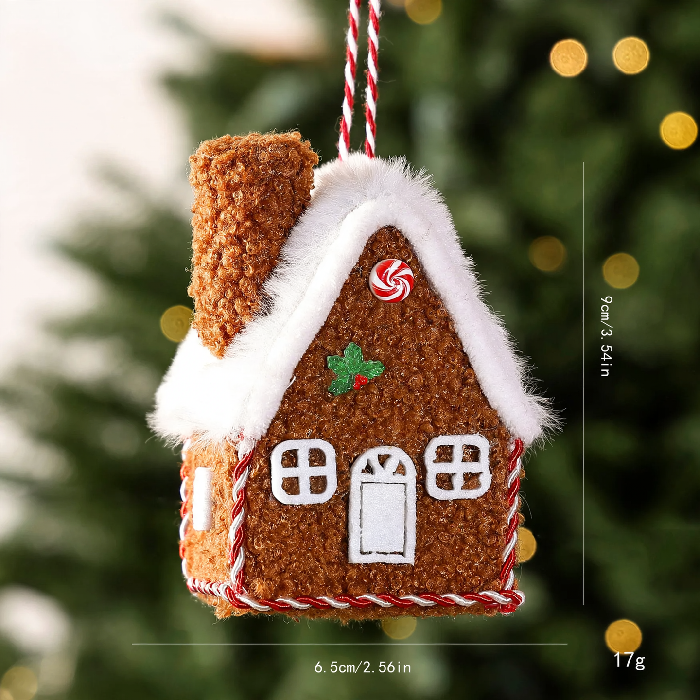 Christmas Cabin Ornament made of Fabric