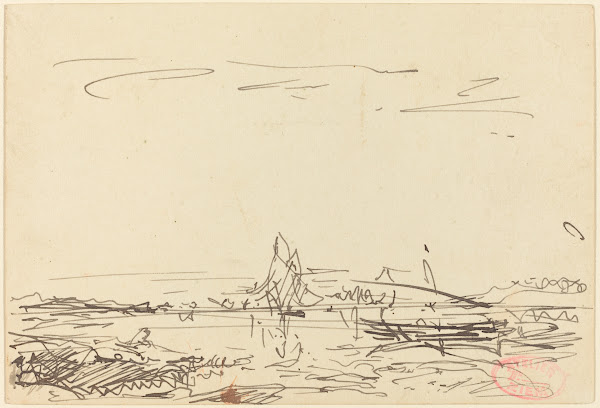 A Cove with a Sailboat