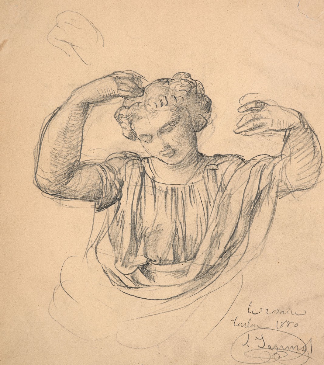 Study of an angel for Le Rosaire 1880
