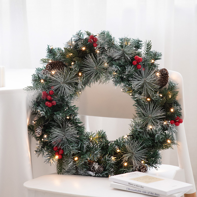 Christmas wreath, 45 cm, with lighting