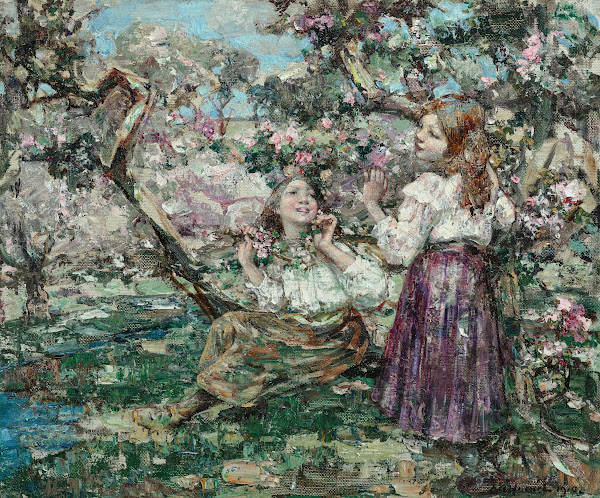 Girls among the blossom 1910