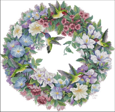 DIM35132 Hummingbird Wreath