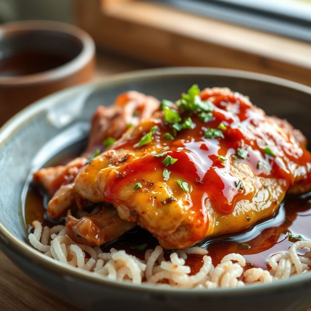 Quick Caramelized Soy Chicken with Garlic Ginger Broth (30-Minute Weeknight Winner) finished