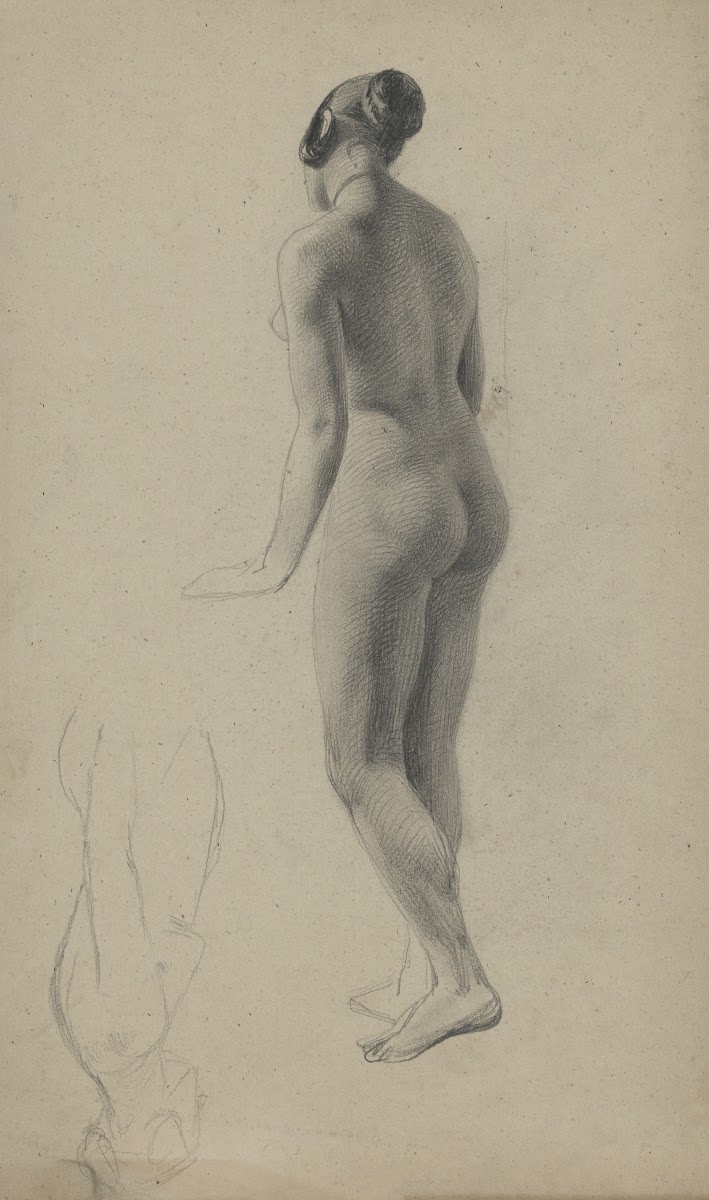 Academic nude of a standing woman 19th century