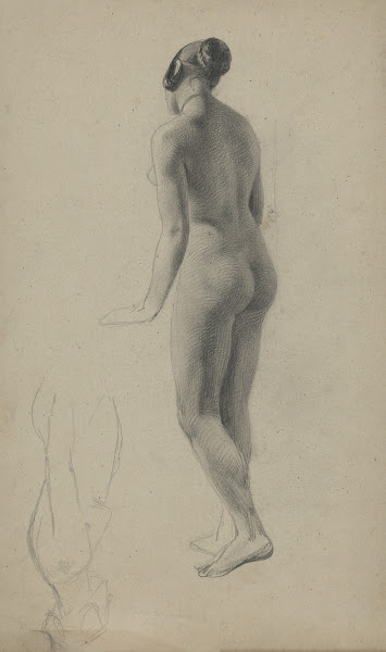 Academic nude of a standing woman 19th century