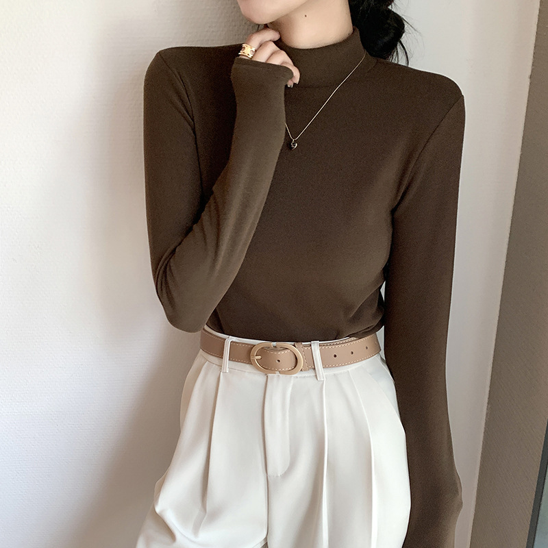 Women's thermal undershirt with stand-up collar, padded