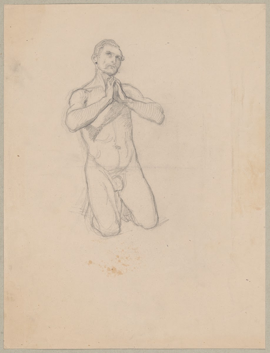 Nude sketch to the figure of St Matthias to the painting Martyrdom of St Matthia