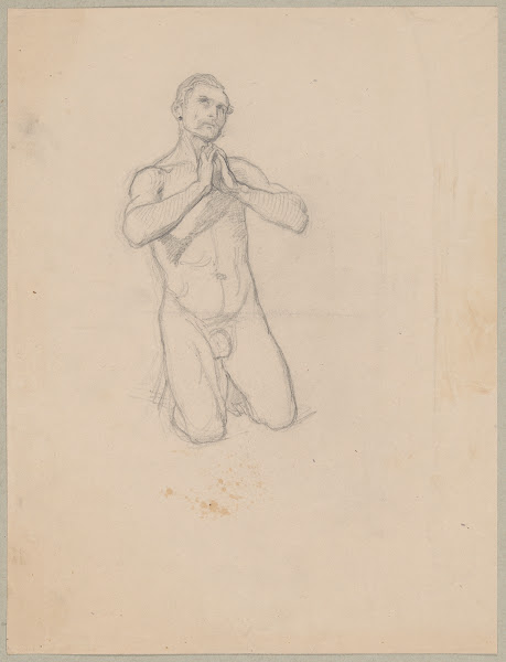 Nude sketch to the figure of St Matthias to the painting Martyrdom of St Matthia