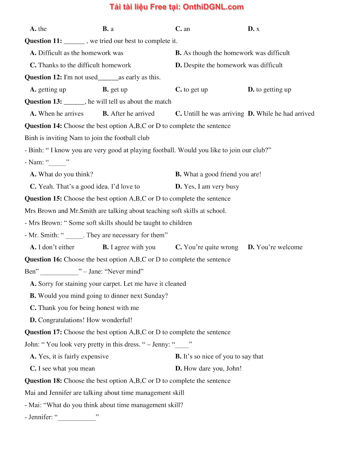 660 bài tập môn Tiếng Anh - Ôn thi ĐGNL ĐHBK Hà Nội Phần 8