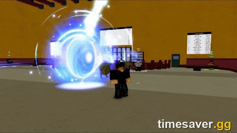 World Warp opening a portal in Blox Fruits