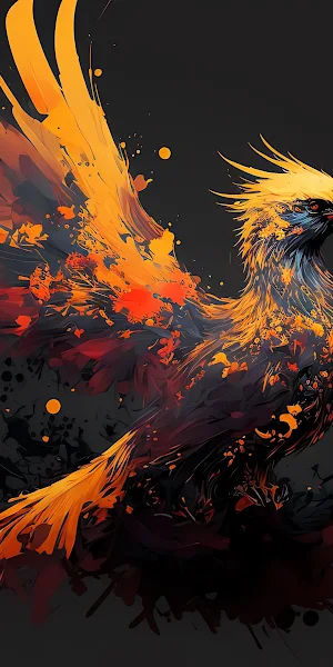 Ai Art, Simple Background, Phoenix, Black Background 4K Wallpaper Background