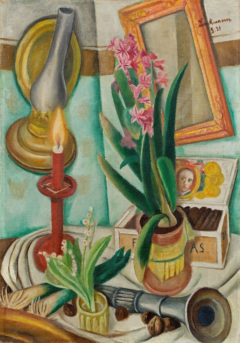 Stilleben mit brennender Kerze 1921