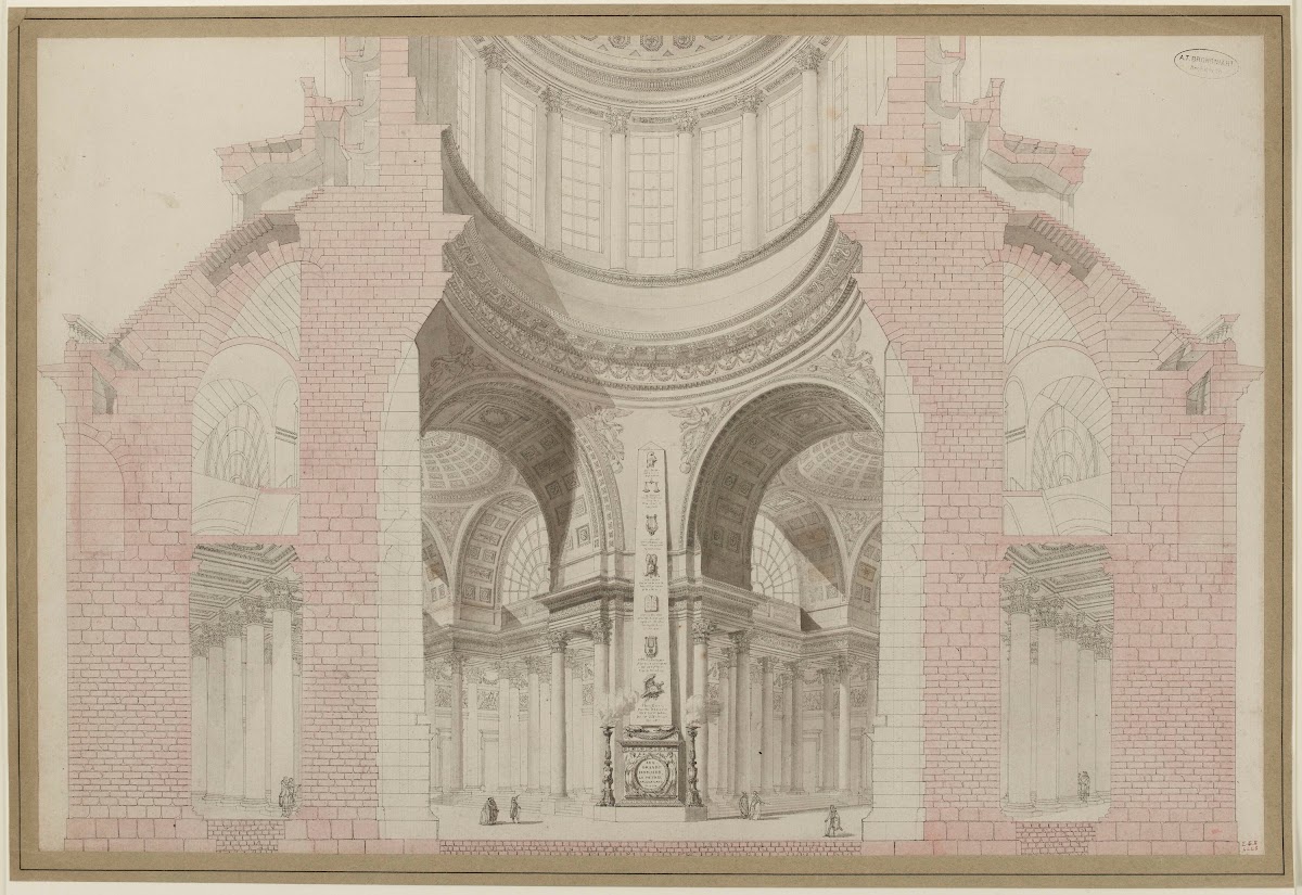Coupole du Panthéon coupe projet de décoration intérieure 1739 1813