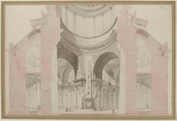 Coupole du Panthéon coupe projet de décoration intérieure 1739 1813