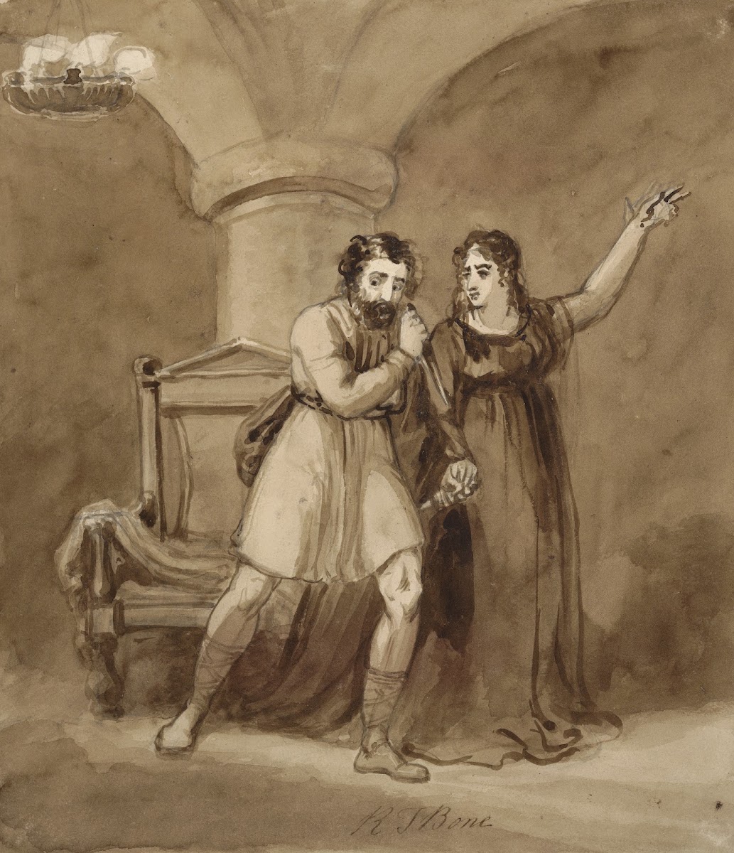 Macbeth and Lady Macbeth after the murder of Duncan
