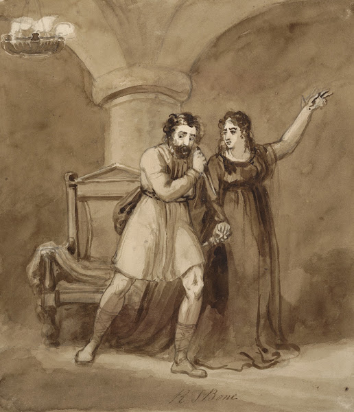 Macbeth and Lady Macbeth after the murder of Duncan