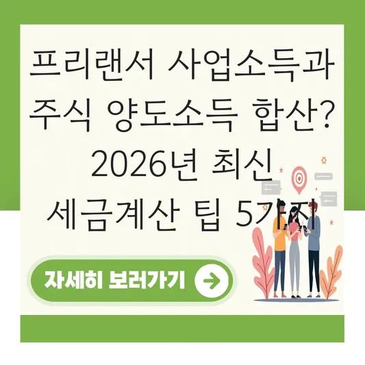 프리랜서 사업소득과 주식 양도소득 합산 시 연말정산 공제 한도 계산 대표 이미지