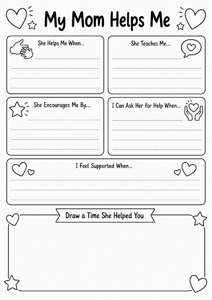 My Mom Helps Me Worksheet